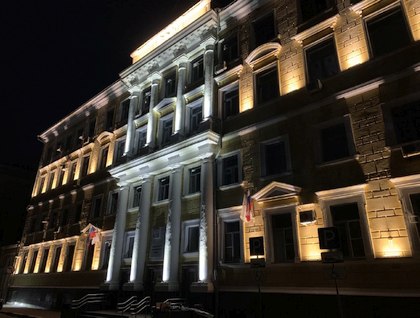 Освещение фасада здания районной администрации, г. Нижний Новгород